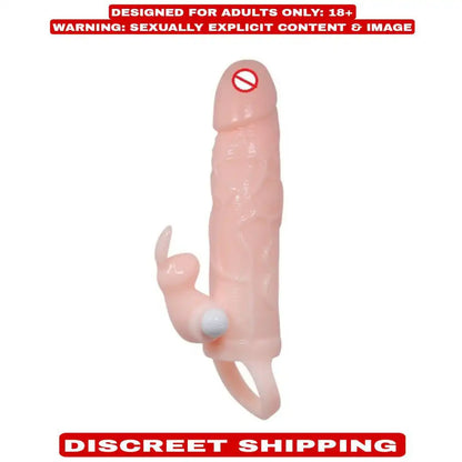 Dual vibration extension sleeve with soft silicone construction and ergonomic design.