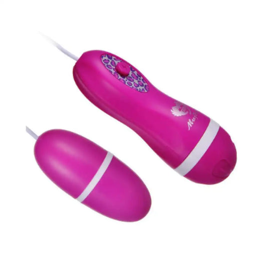 Purple egg vibrator relax massager for women with wired remote controller and compact design.