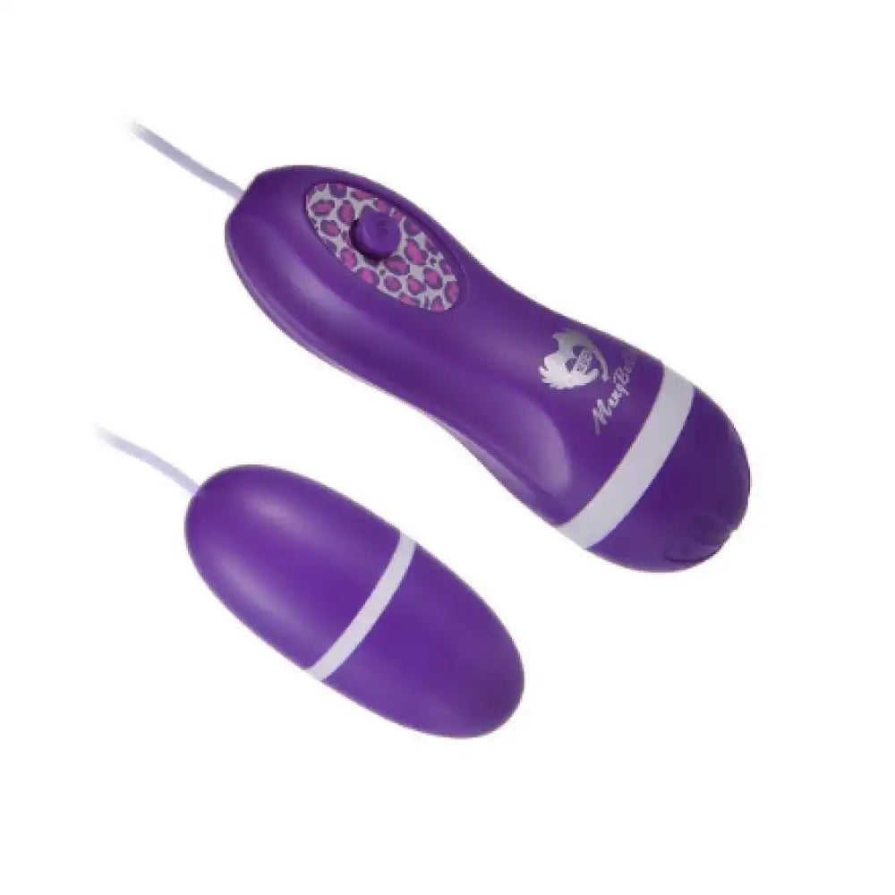 Purple egg vibrator relax massager for women with wired remote controller and compact design.
