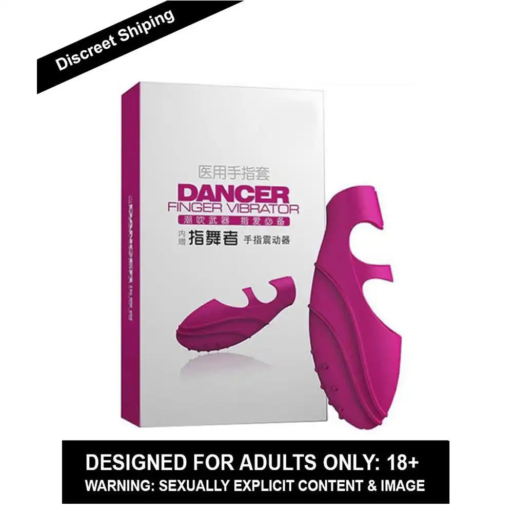 Pink finger vibrator massager for women with wearable ergonomic design and textured silicone surface.