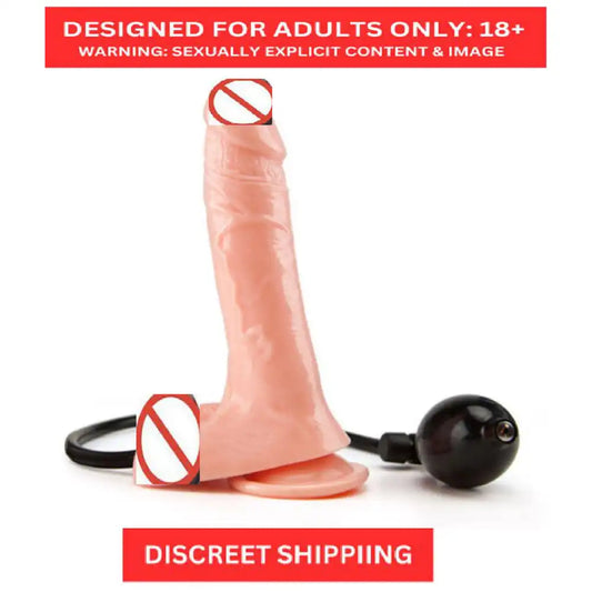 Inflatable suction cup wellness massager for women with adjustable air pump and flexible design.