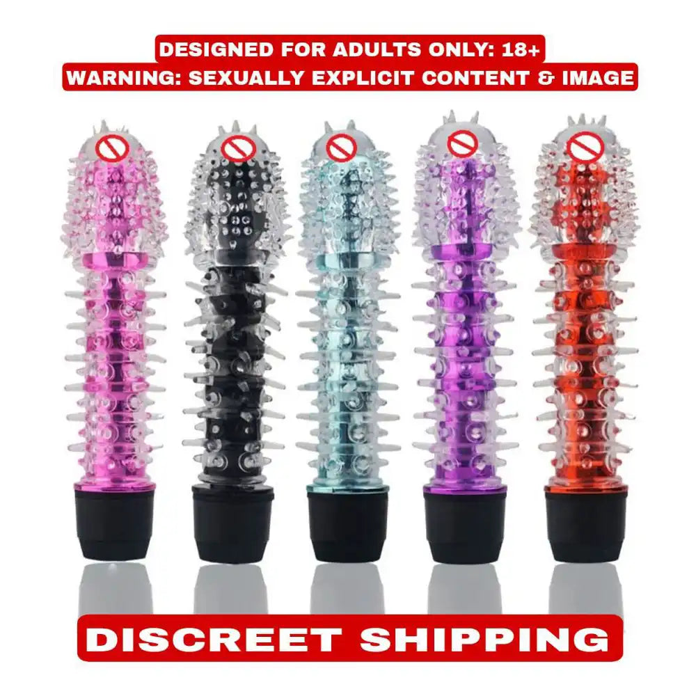 Transparent pink jelly soft vibrating massager with textured surface and flexible design.
