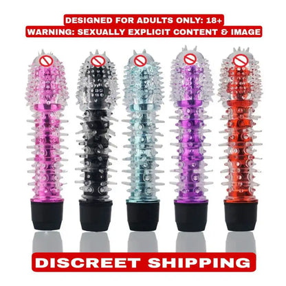 Transparent pink jelly soft vibrating massager with textured surface and flexible design.
