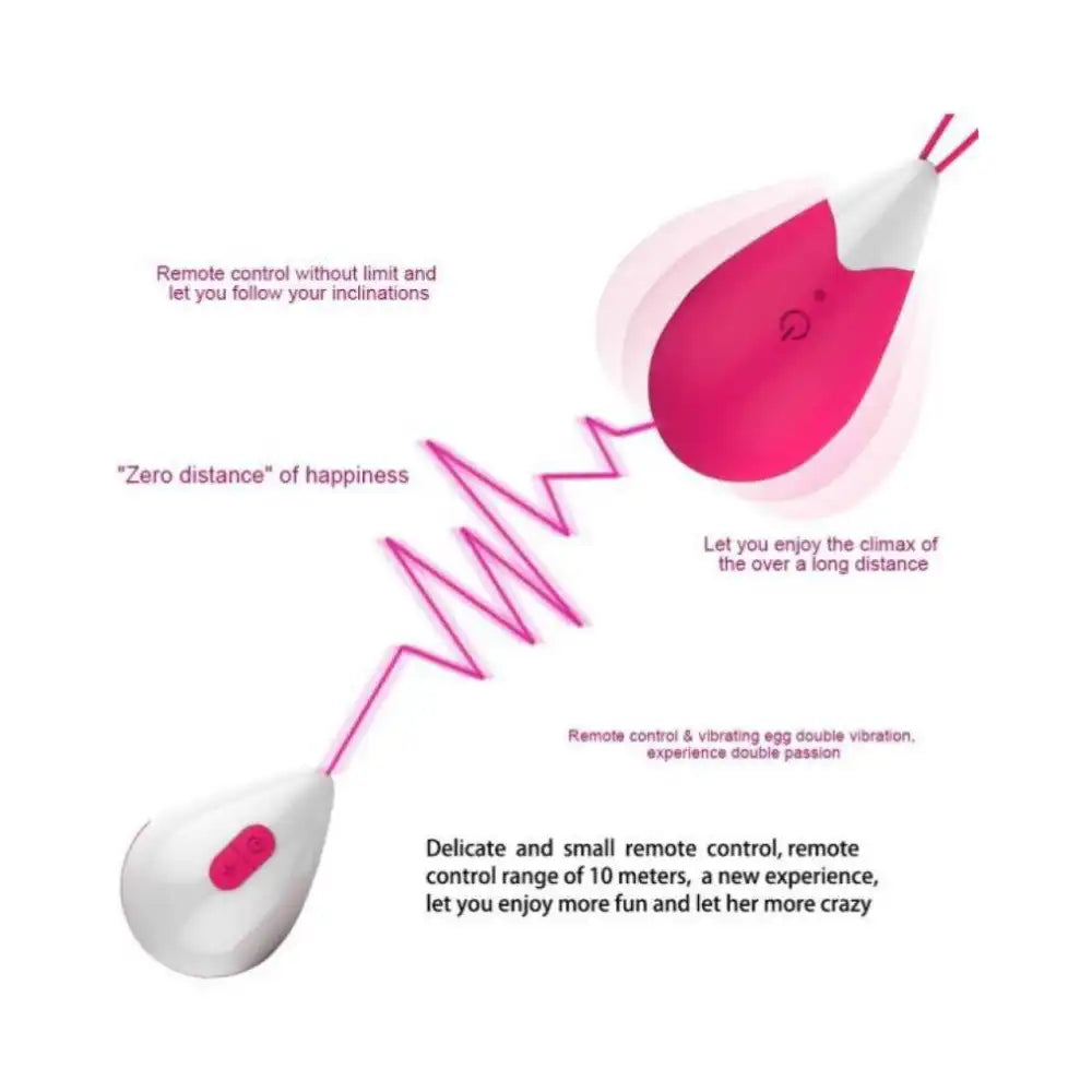 Jumping wireless egg vibrator massager for women with remote control and 8 vibration modes.