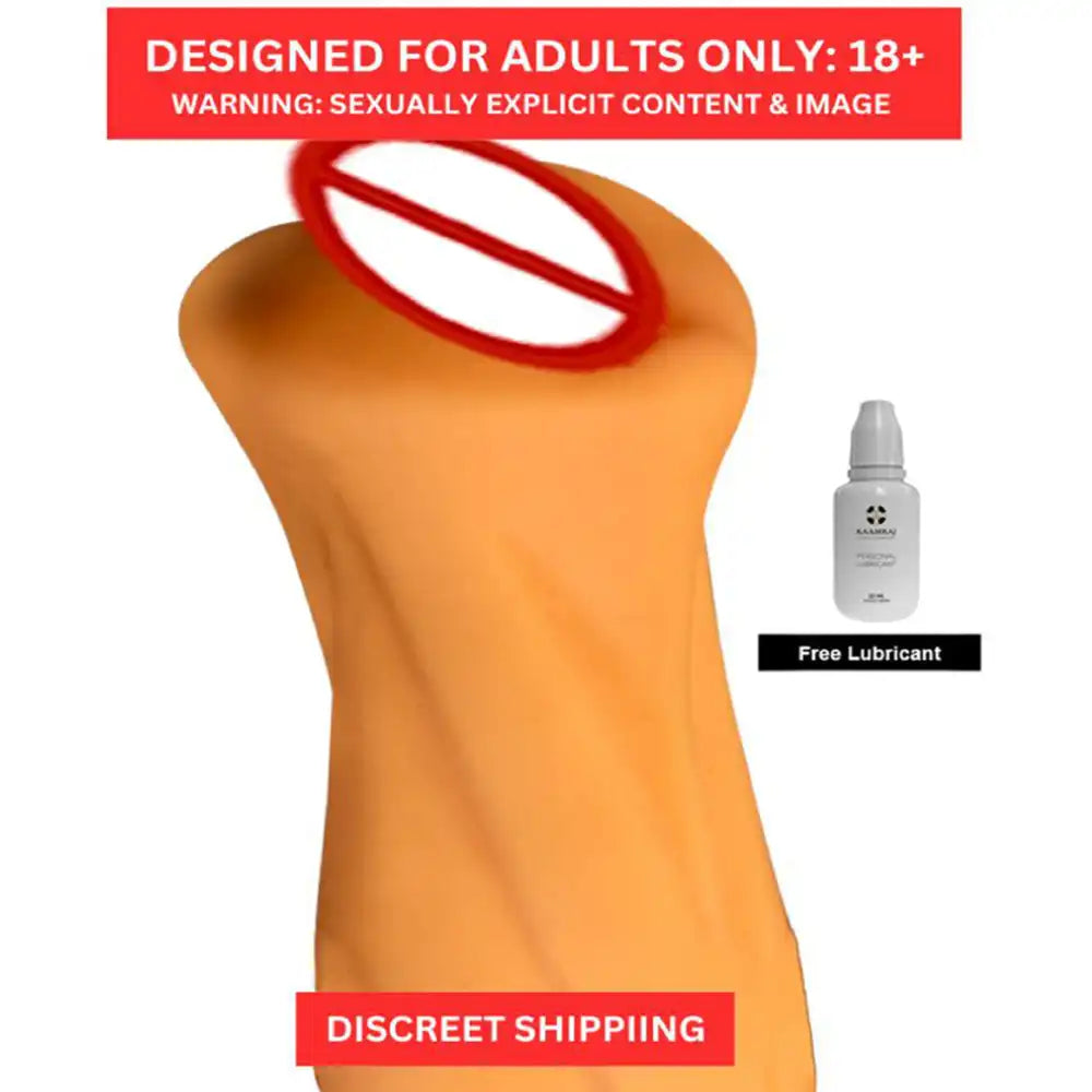 Male non-vibrating pocket massager with compact handheld design and soft flexible construction.
