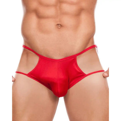 men’s Multicolor cut-out low rise bikini brief with dual side straps
