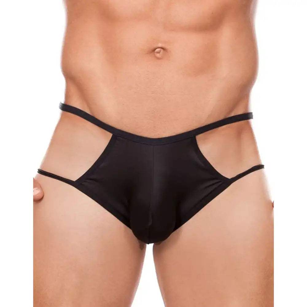 men’s Multicolor cut-out low rise bikini brief with dual side straps
