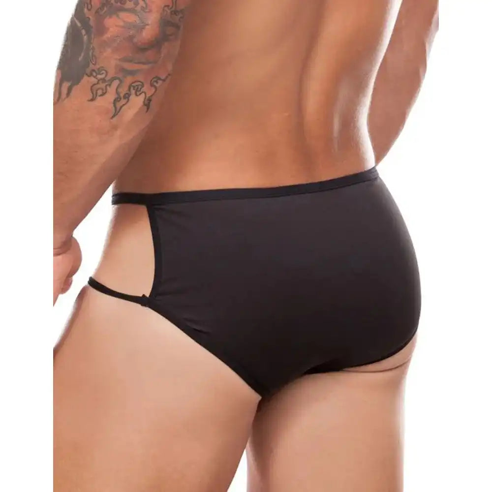 men’s Multicolor cut-out low rise bikini brief with dual side straps
