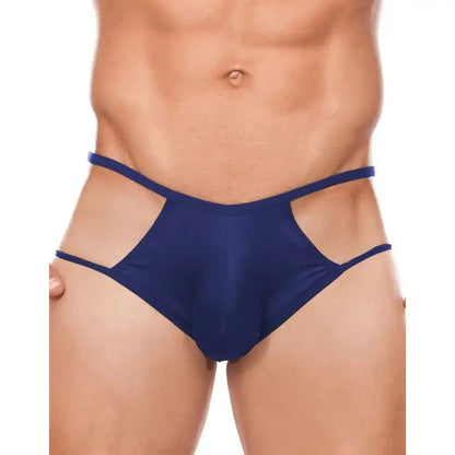 men’s Multicolor cut-out low rise bikini brief with dual side straps
