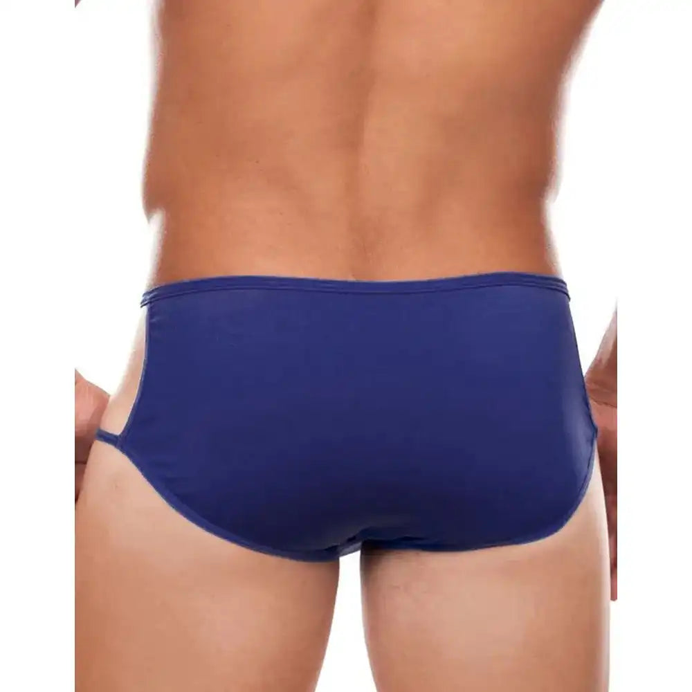 men’s Multicolor cut-out low rise bikini brief with dual side straps
