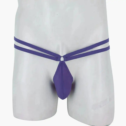 men’s Multicolor double strap minimal pouch thong underwear
