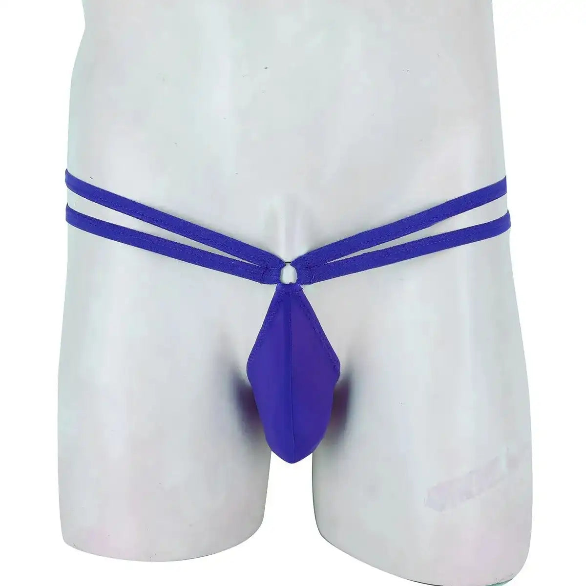 men’s Multicolor double strap minimal pouch thong underwear
