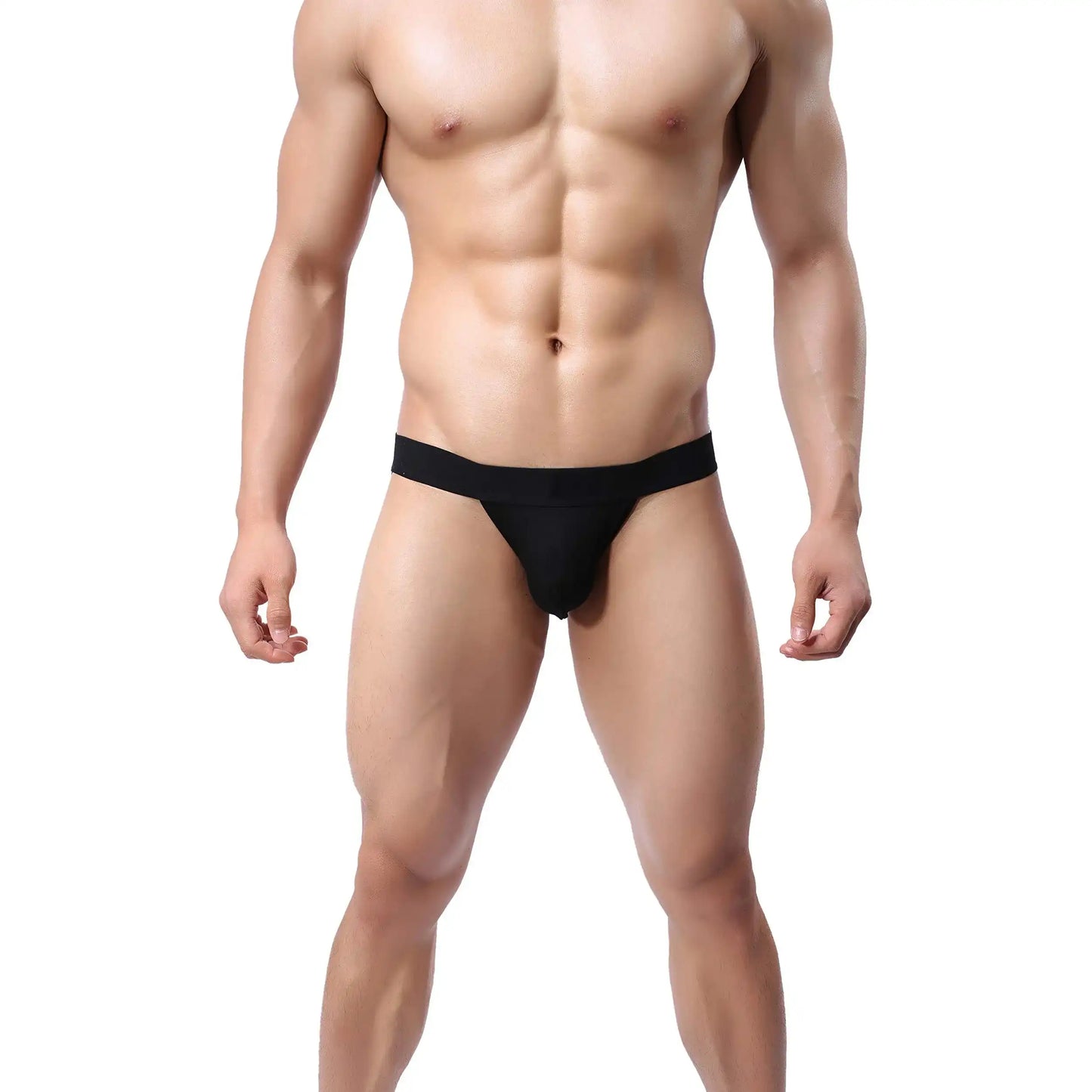 men’s Multicolor low rise pouch thong brief with black waistband