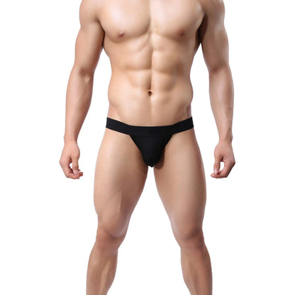 men’s Multicolor low rise pouch thong brief with black waistband