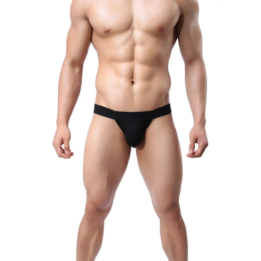 men’s Multicolor low rise pouch thong brief with black waistband