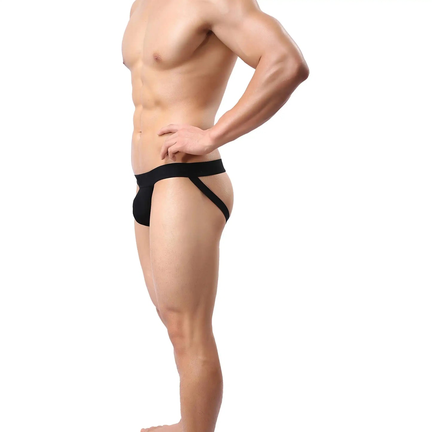 men’s Multicolor low rise pouch thong brief with black waistband