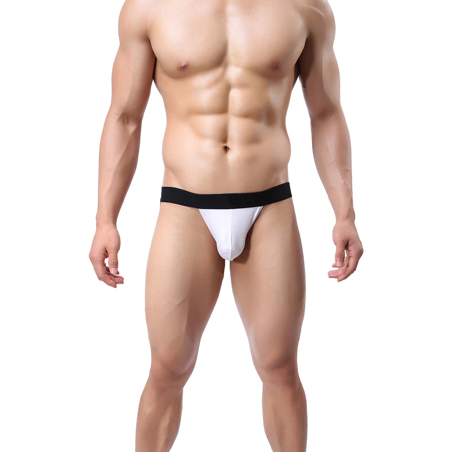men’s Multicolor low rise pouch thong brief with black waistband