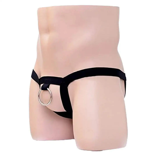 men’s Multicolor open ring jockstrap brief with elastic strap design