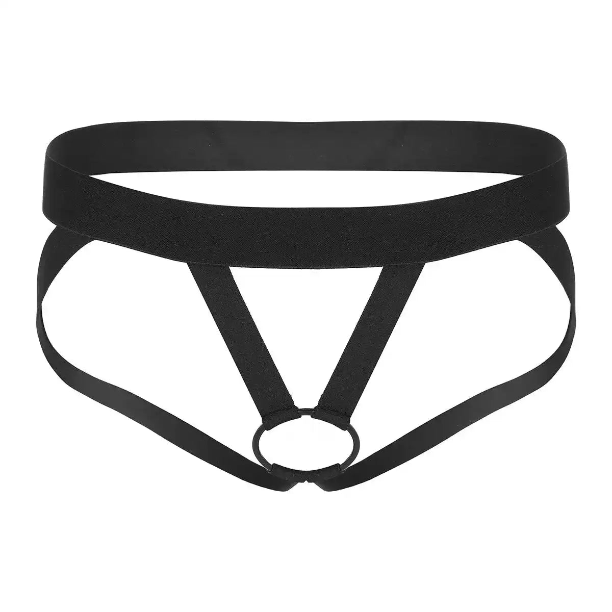 men’s Multicolor open ring strap jockstrap brief with elastic waistband
