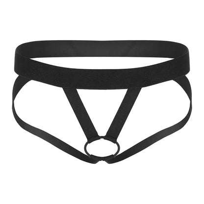 men’s Multicolor open ring strap jockstrap brief with elastic waistband
