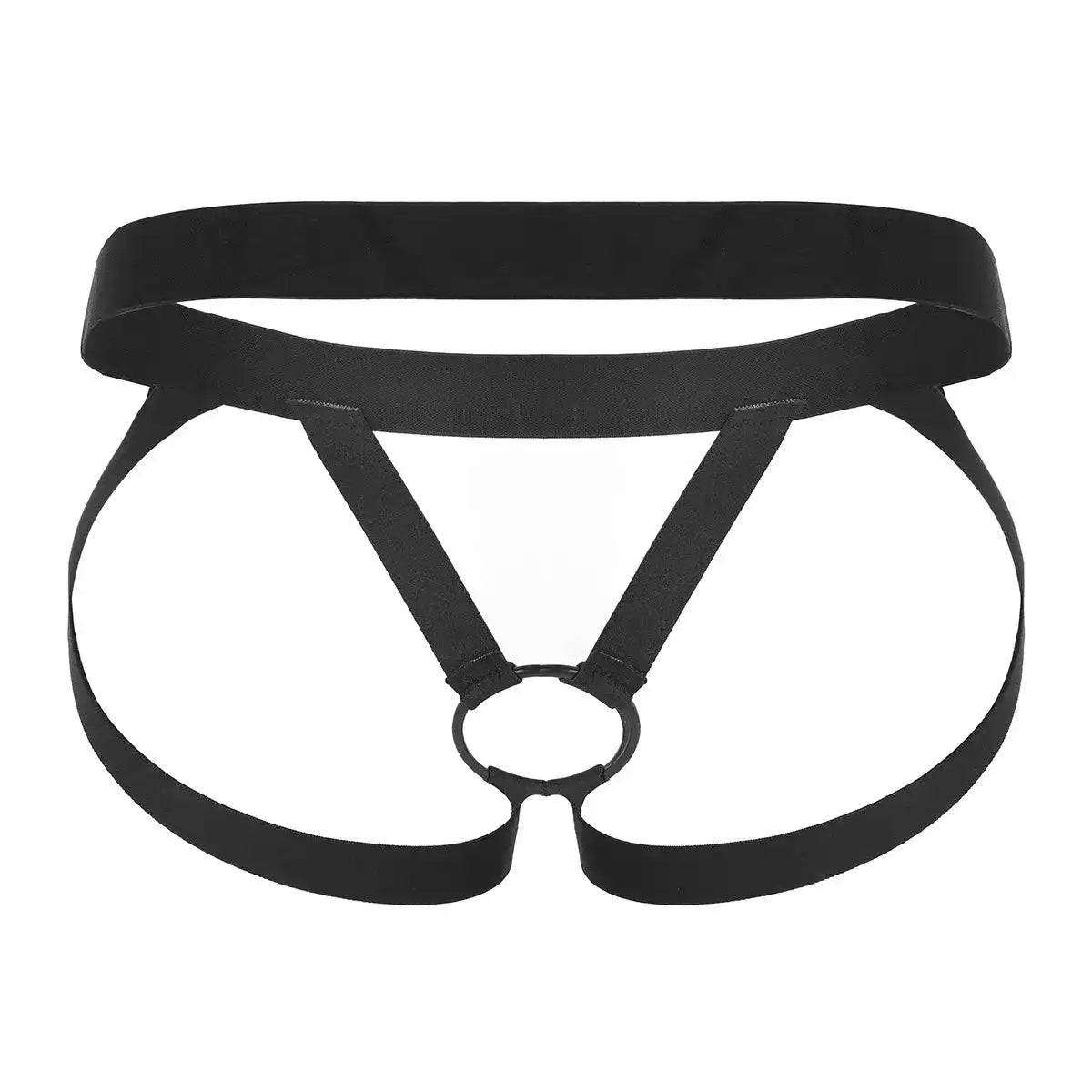 men’s Multicolor open ring strap jockstrap brief with elastic waistband
