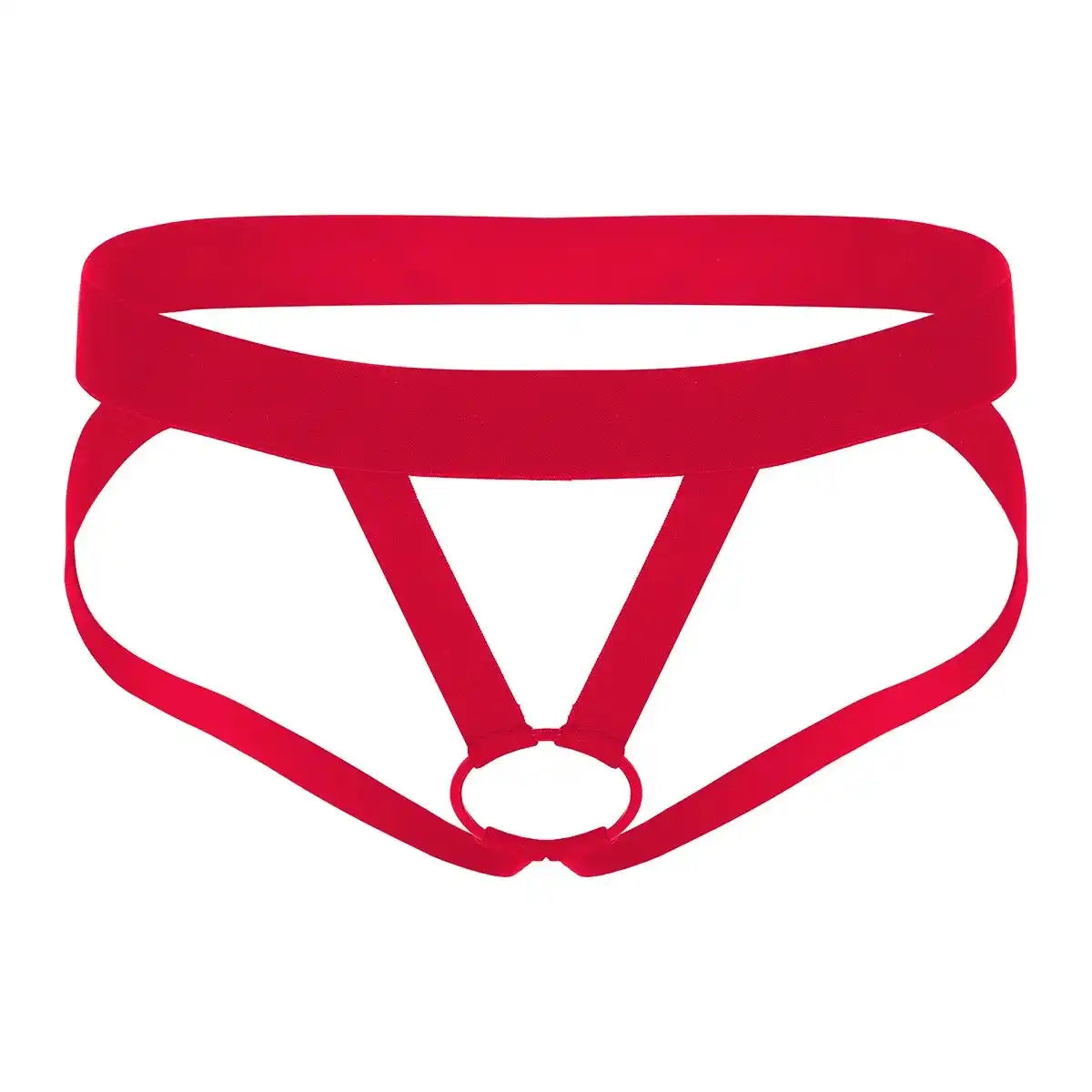 men’s Multicolor open ring strap jockstrap brief with elastic waistband

