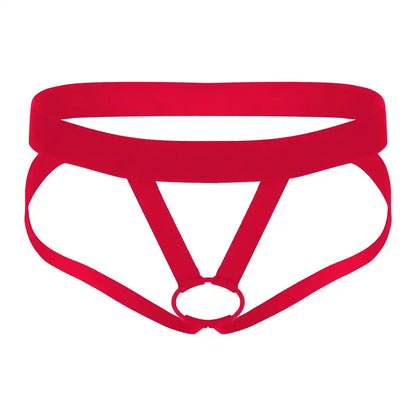 men’s Multicolor open ring strap jockstrap brief with elastic waistband
