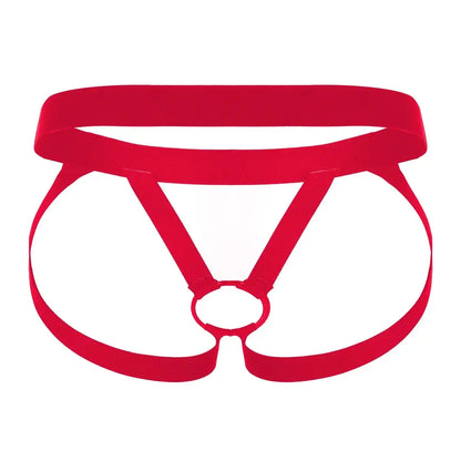 men’s Multicolor open ring strap jockstrap brief with elastic waistband
