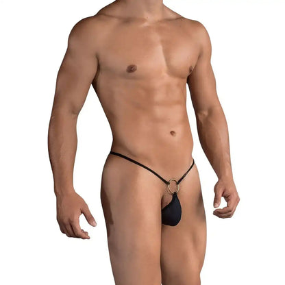 men wearing Multicolor minimal ring strap pouch thong underwear