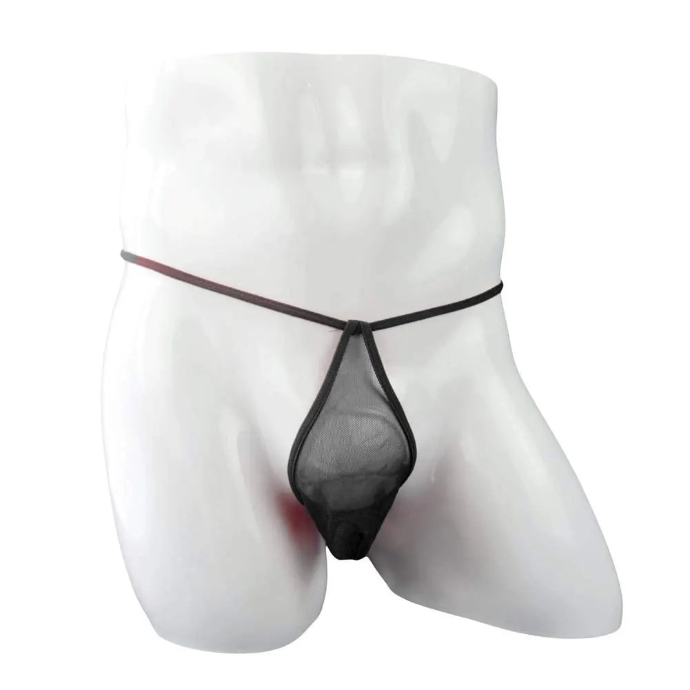 men’s Multicolor sheer mesh minimal pouch thong underwear