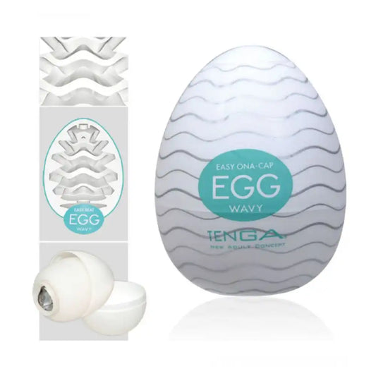 Men's egg shaped relax massager with soft textured interior and compact portable design.
