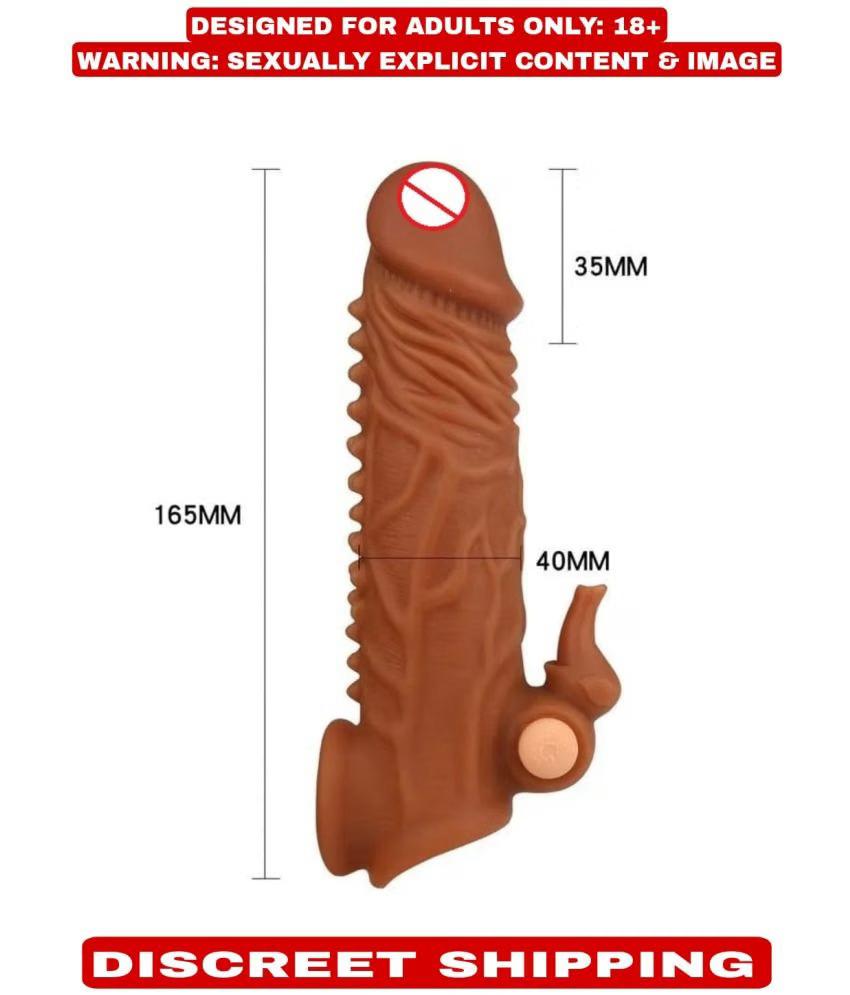 Dragon textured reusable silicone sleeve with integrated vibration feature and stretchable design.