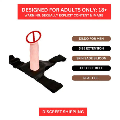 Men's reusable extra dotted silicone sleeve with adjustable waist support belt and stretchable design.