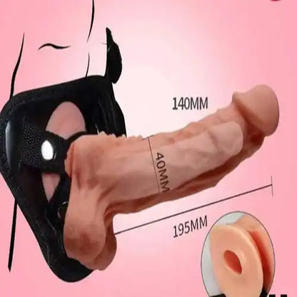 Men's soft silicone dragon textured sleeve with adjustable wearable support belt.
