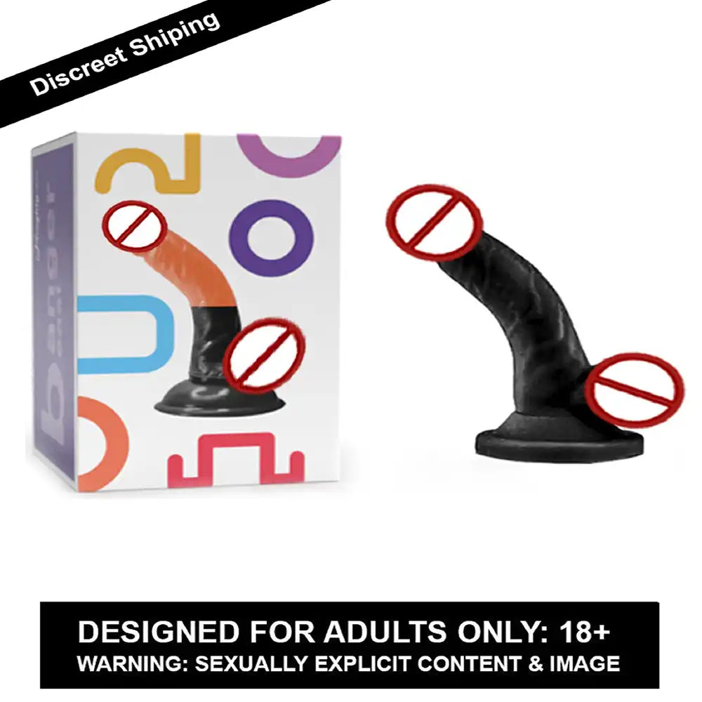 Men's solid silicone massager with suction base and flexible waterproof design.