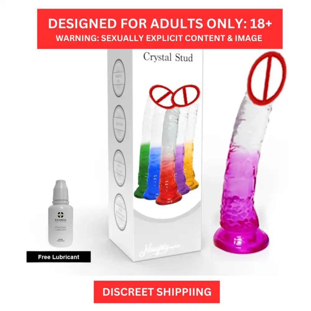 Multi color rainbow wellness massager for women with flexible curved design and suction base.