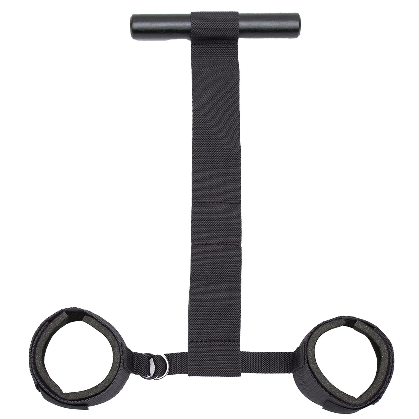 Adjustable over-the-door restraint kit with padded wrist cuffs attached to a door anchor strap.
