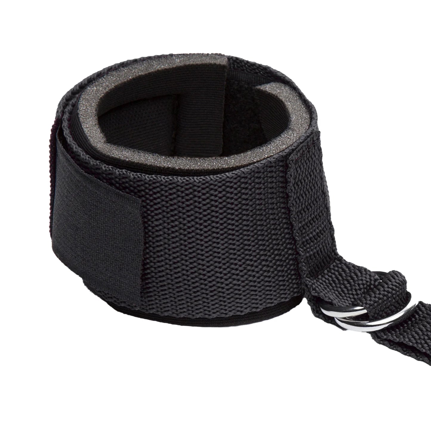 Adjustable over-the-door restraint kit with padded wrist cuffs attached to a door anchor strap.