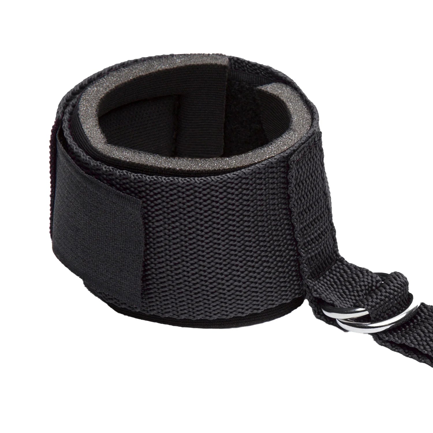 Adjustable over-the-door restraint kit with padded wrist cuffs attached to a door anchor strap.