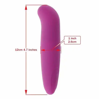 Pink mini battery operated vibrator with compact ergonomic design and portable construction.