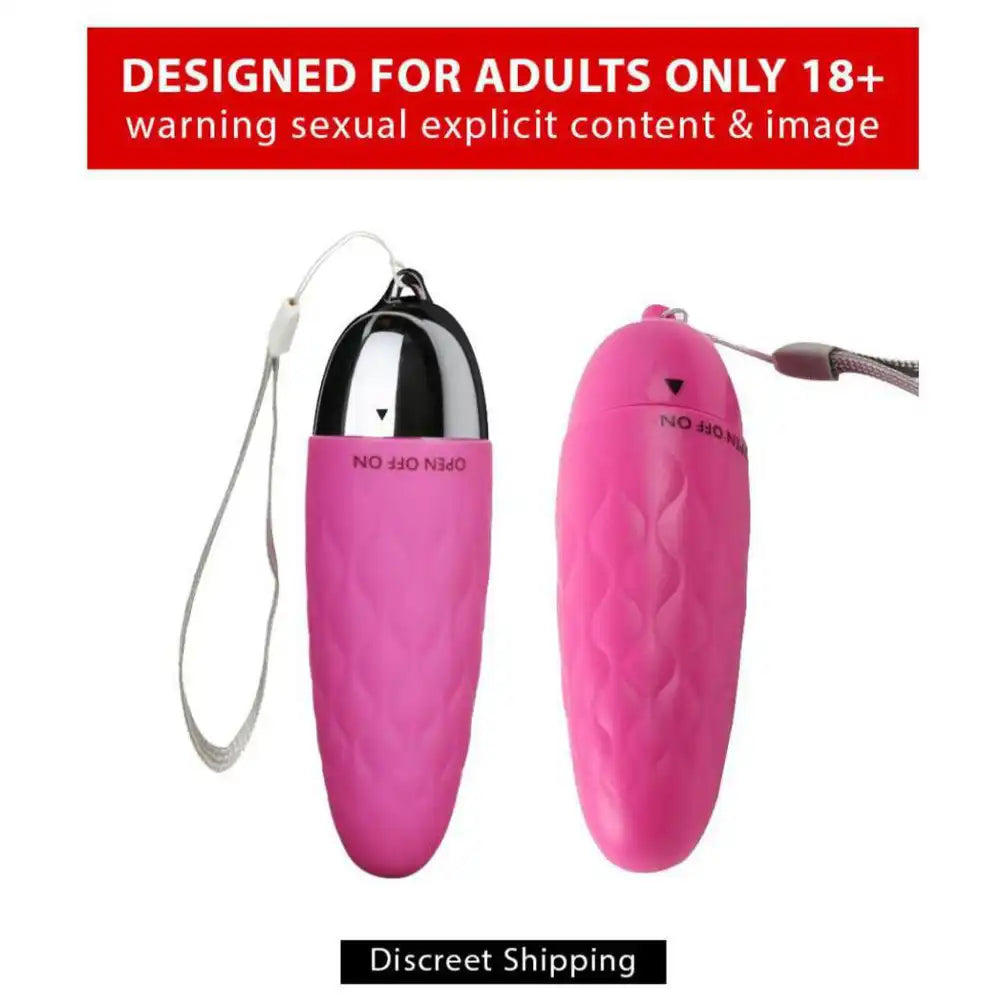 Pink oval shape vibrator massager with ergonomic design and textured silicone surface.
