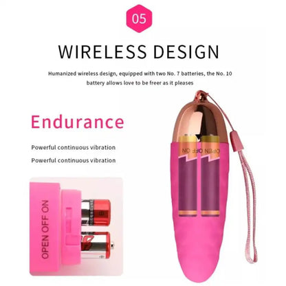 Pink oval shape vibrator massager with ergonomic design and textured silicone surface.