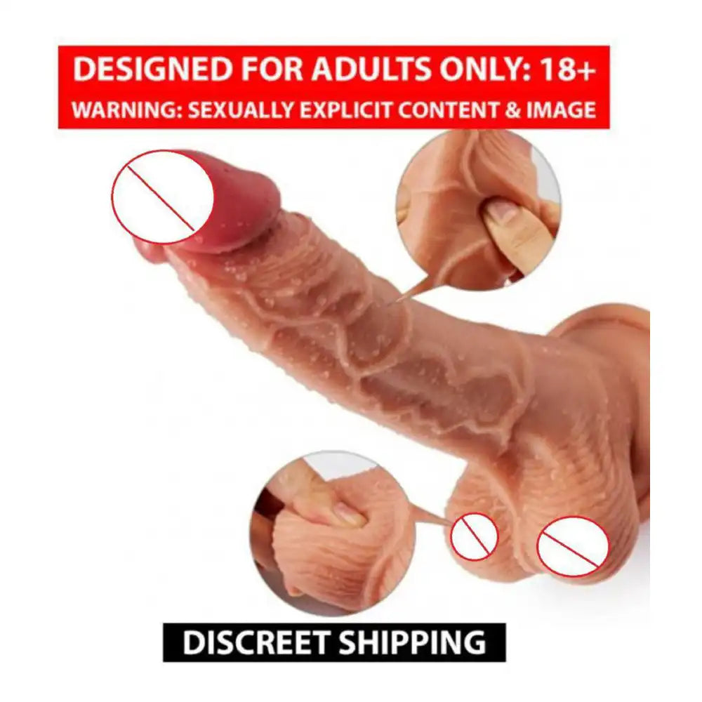 Premium quality suction base realistic wellness massager for women with textured flexible design.
