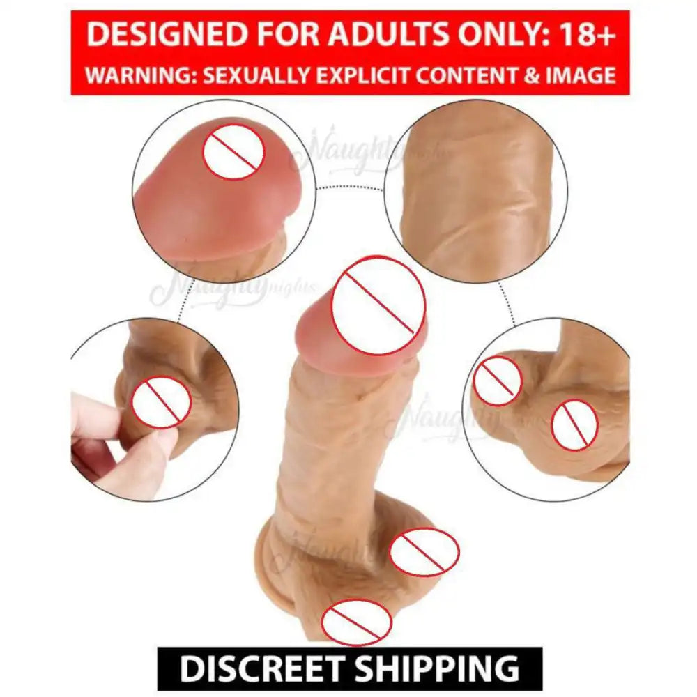 Premium quality suction base realistic wellness massager for women with textured flexible design.
