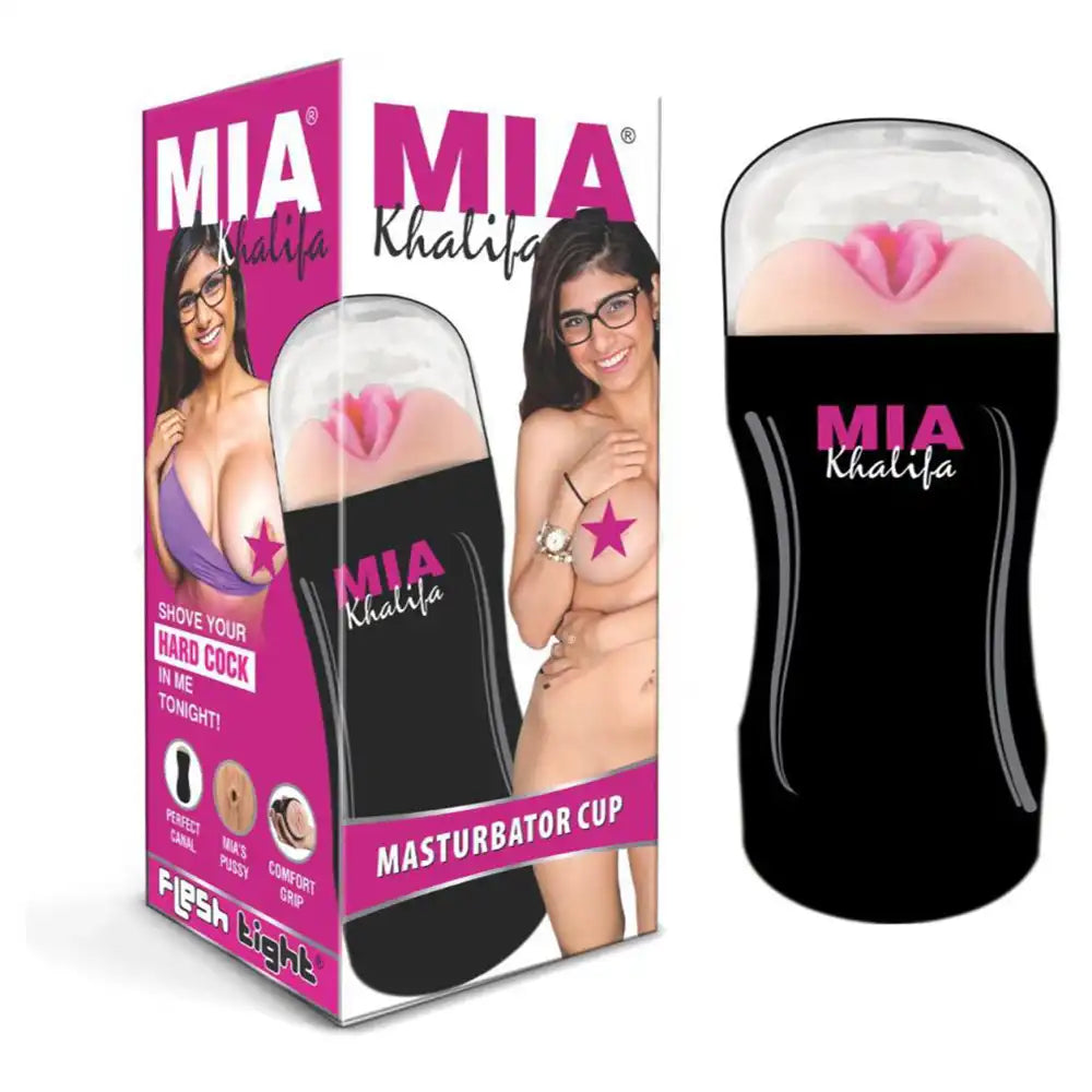SASHA-MIA male pocket cup massager with squeeze-control design and soft inner sleeve.
