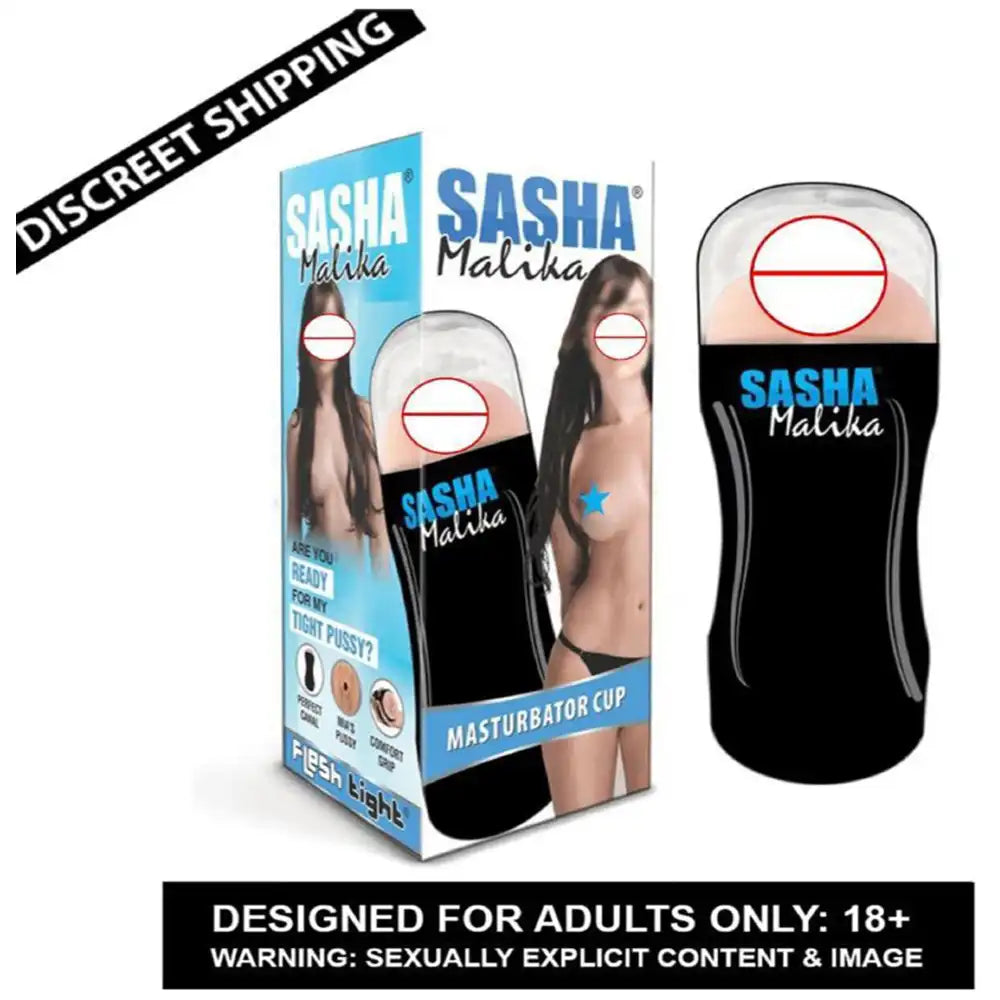 SASHA-MIA male pocket cup massager with squeeze-control design and soft inner sleeve.