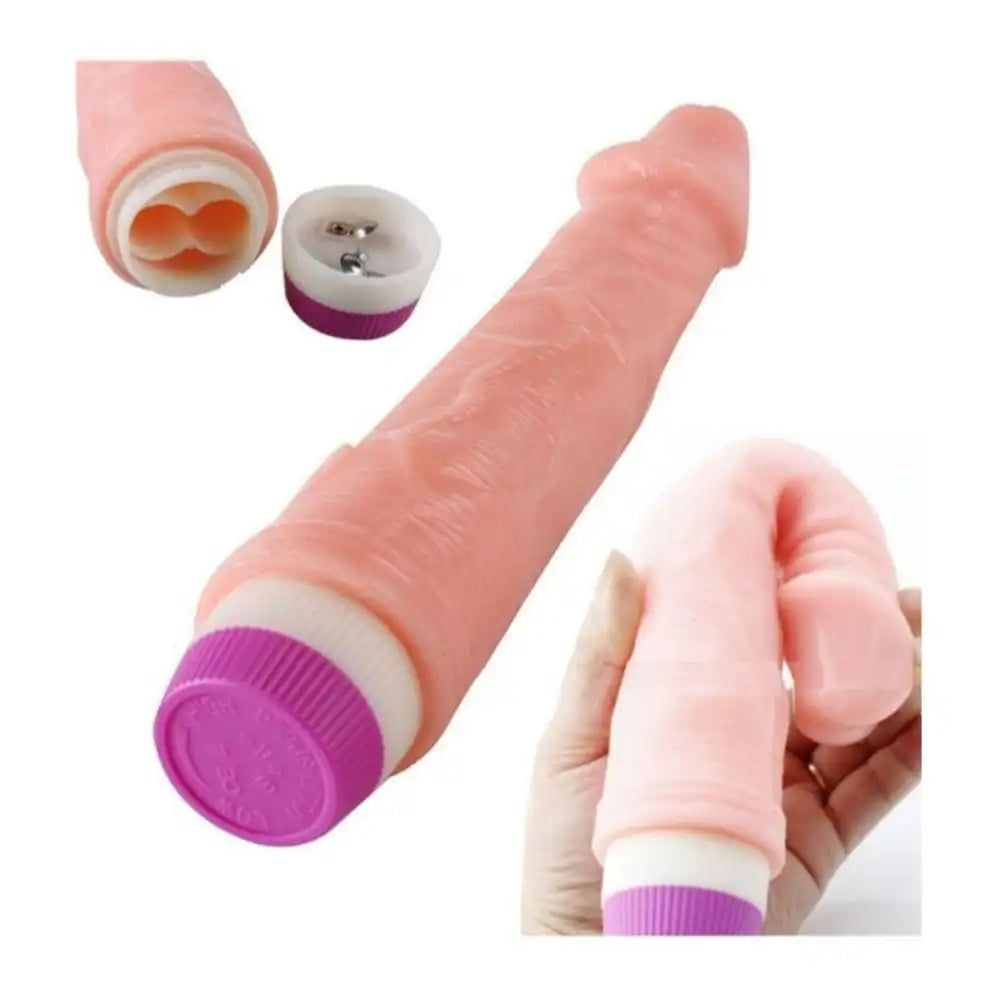 Silicone vibrating massager for women with flexible ergonomic design and portable construction.