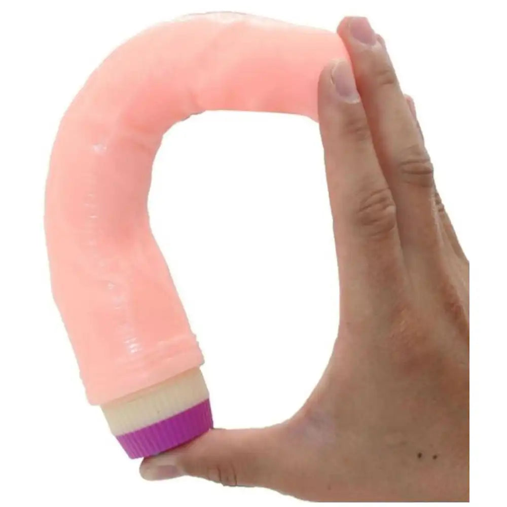 Silicone vibrating massager for women with flexible ergonomic design and portable construction.