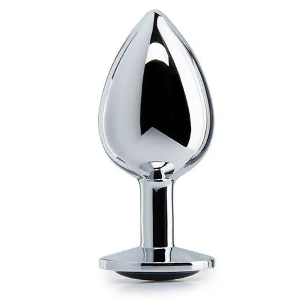 Stainless steel crystal plug with polished silver finish and premium metal construction.