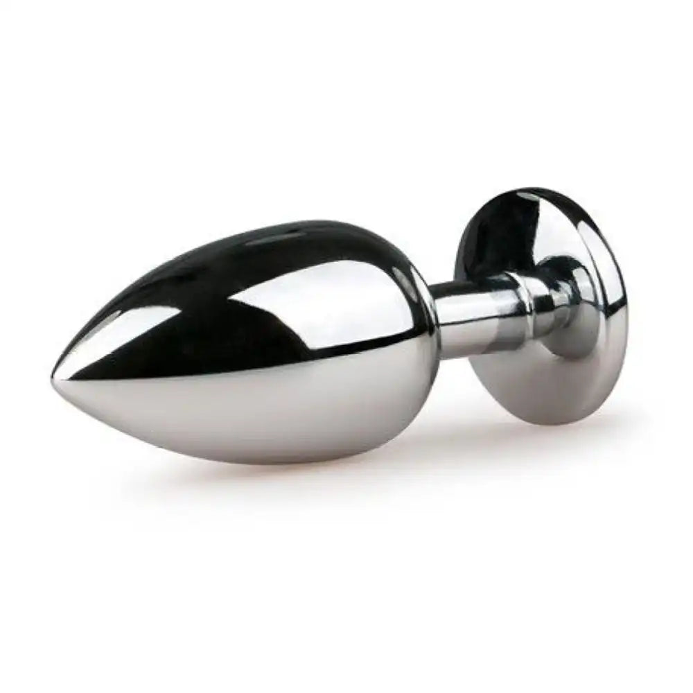 Stainless steel crystal plug with polished silver finish and premium metal construction.